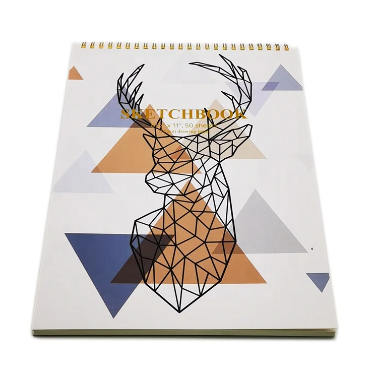 Factory custom design blank 50 sheets sketchbook A3 A4 A5 spiral drawing art sketch book