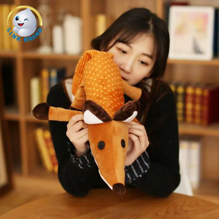 Мультяшные двухразмерные игрушки для сна мягкие в виде животных коричневый Маленький принц лиса плюшевая