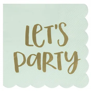 Beverage cocktail paper napkin with scallop edge 2 ply full color printing paper napkin