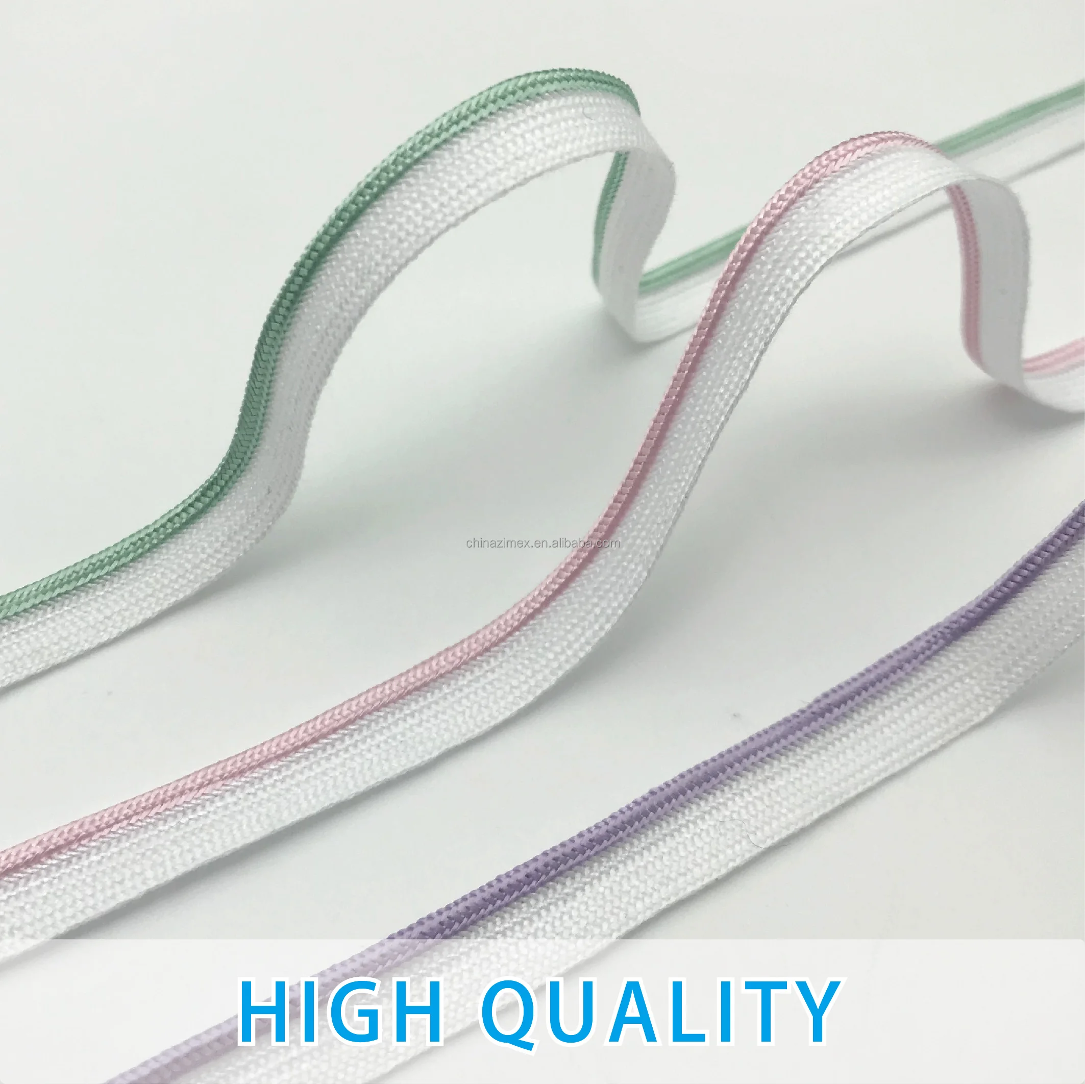 9mm brown flat soft bias piping rope for bags