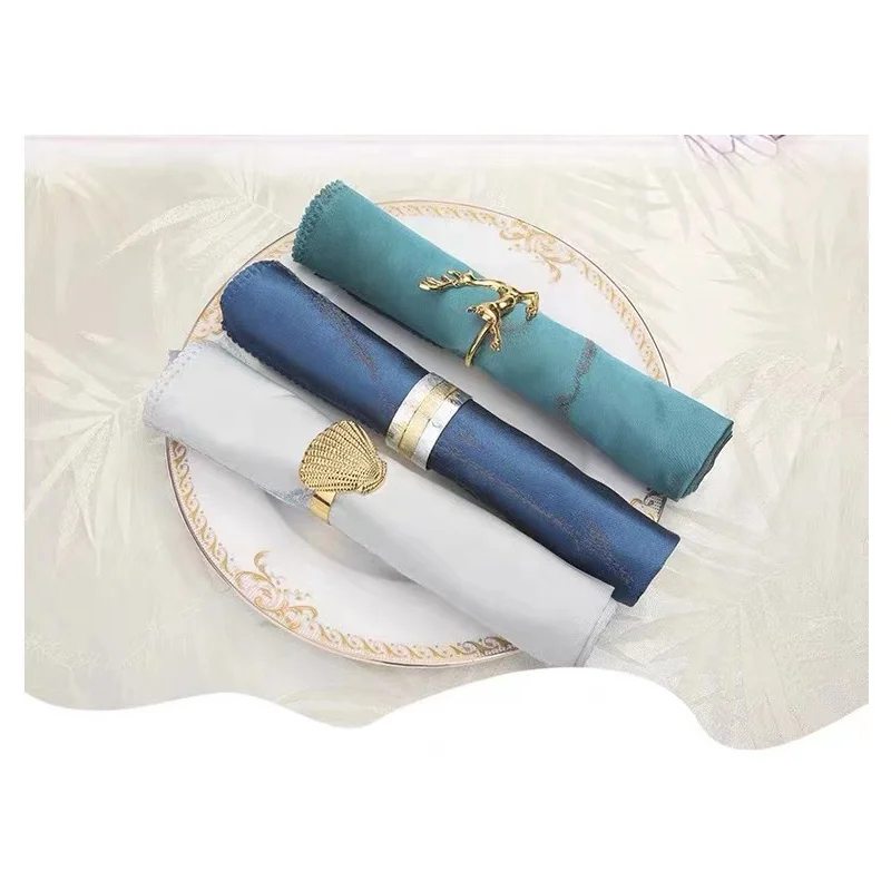 Wholesale cotton cloth folded star luxury table napkin