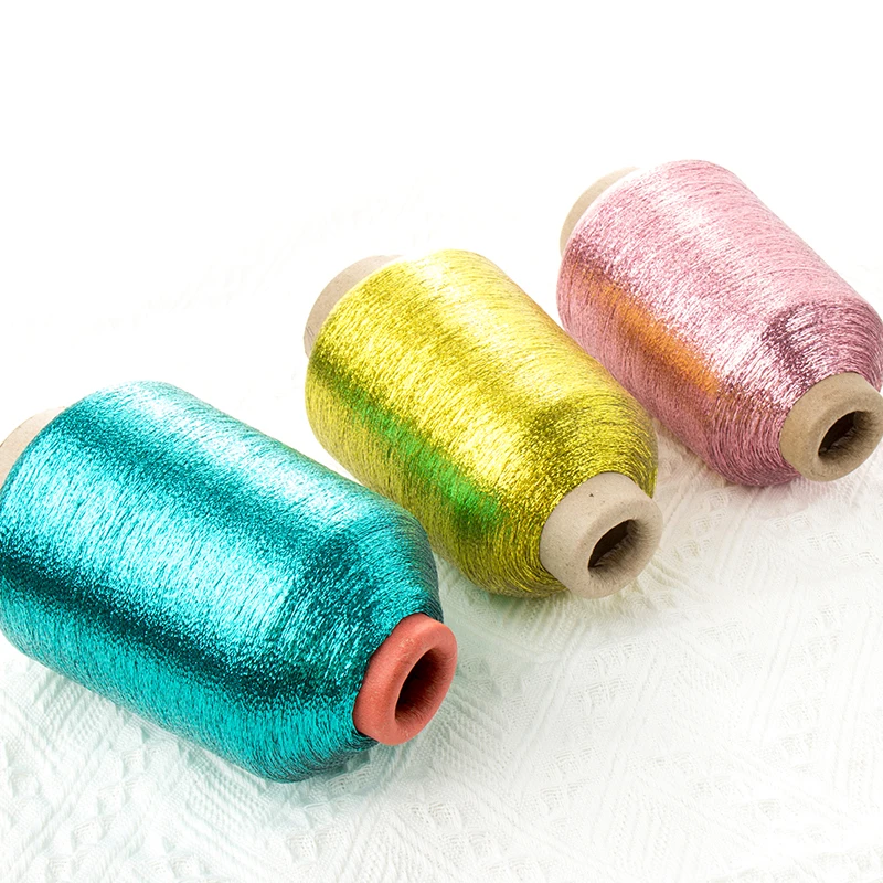 Top Grade Quality Shinny Multicolor MX TYPE  Metallic Threads Metallic Knitting Yarn