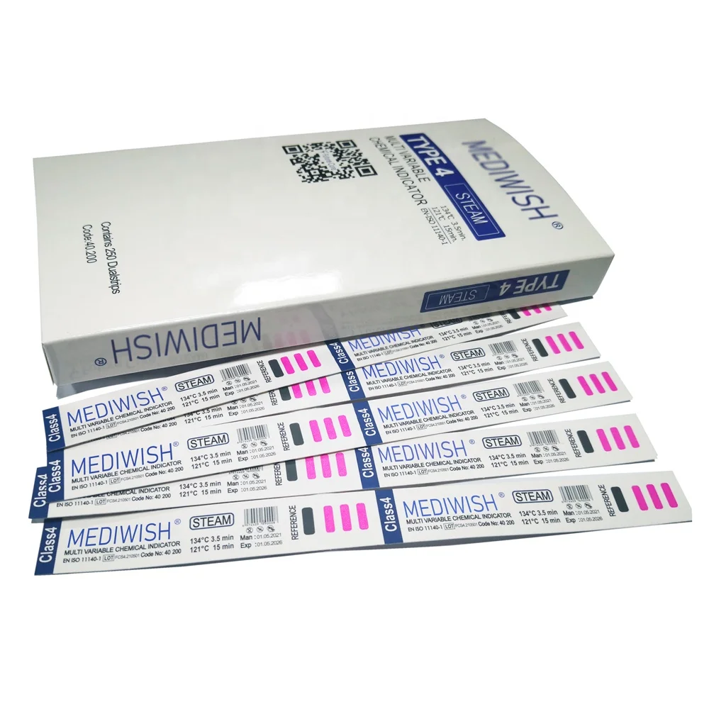 Disposable Medical Consumables Indicator Integrator Strip Steam 4/5/6