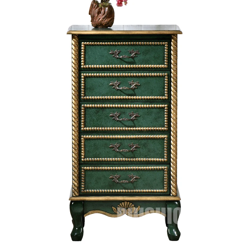 Living Room Storage Cabinet Bedroom Decorative Organiser Five Drawer Cabinet American Entryway Cabinet