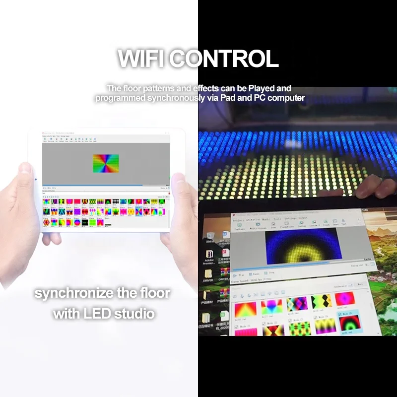 Latest WIFI Control Color Jumping Interactive Mirror LED Outdoor Dancing floor