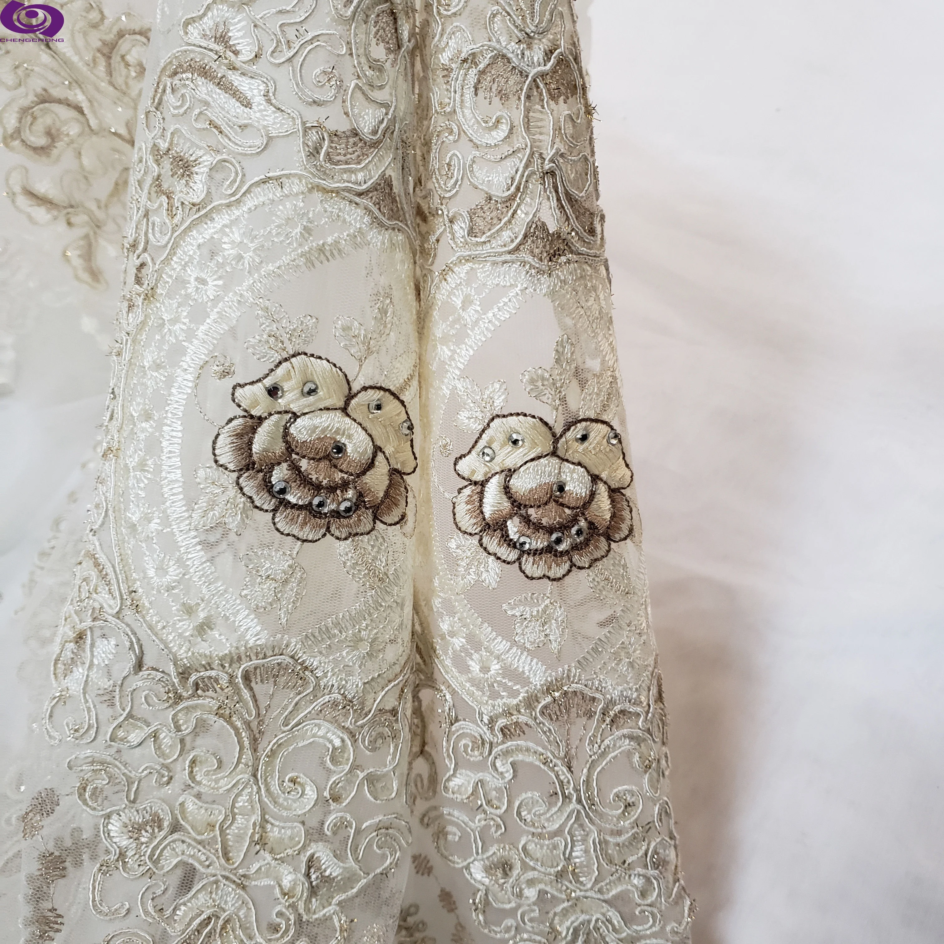 The best seller Turkey &Russia Designs  European-style mesh embroidery fashional textile