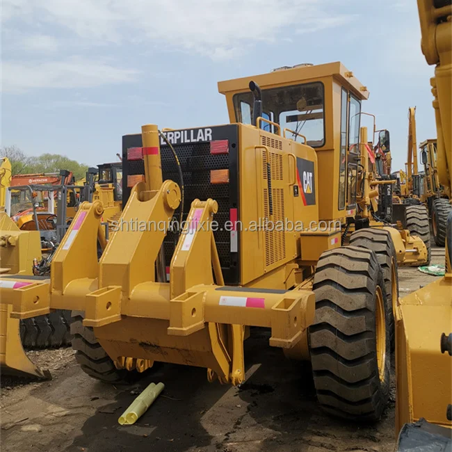 Used motor grader with scraper CAT 12G Caterpillar land leveller shovel blade bullgrader pavement construction machinery Egtypt