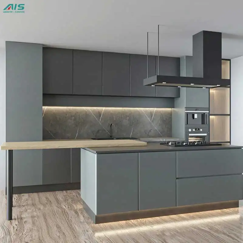Full Set Furniture Model Flat Elegant Modern Style Luxury Modular Size Exteriors Supplier Cheap Green Customize Kitchen Cabinet
