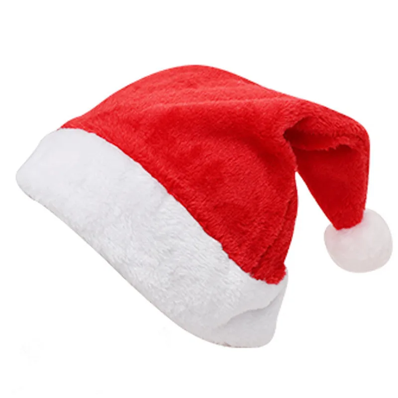 Santa Hat Merry Christmas Party Hats for Adults Kids Shiny Sequin Xmas Plush Hat Holiday New Year Festive Party Gifts