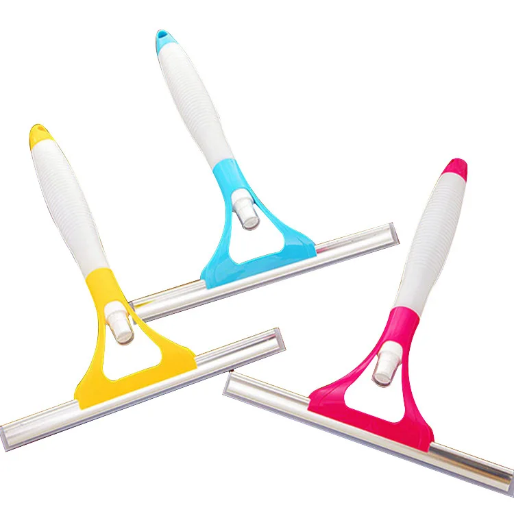 Wholesale magic handheld spray window cleaner squeegee wiper with spray bottle rubber blades for bathroom mirror/