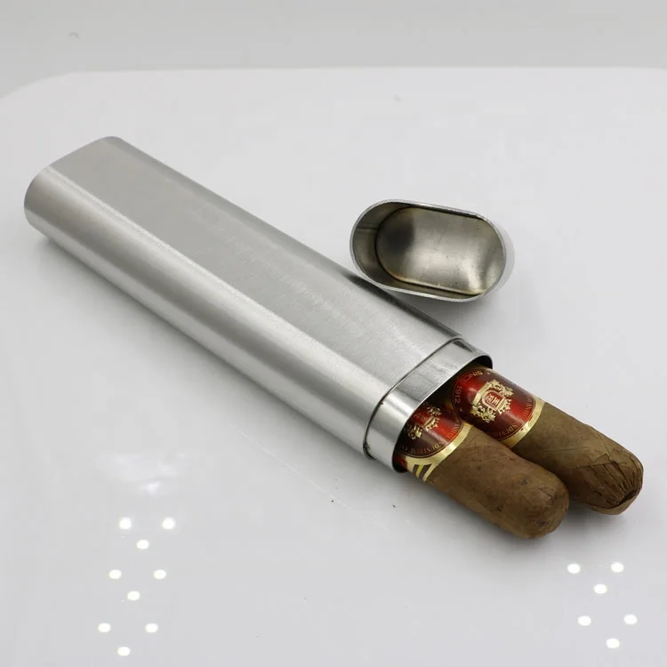 High Quality Keep Humidity Dual Size Steel Metal Made Cigar Case Thickened Double Cigar Tube