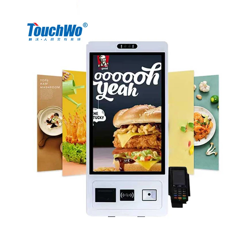 Touchwo interactive information kiosk self-service self serve ordering payment terminal touch screen kiosk with camera