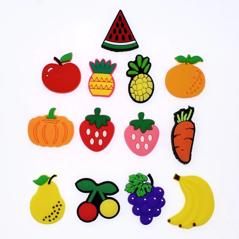 
Fashion DIY charm Cartoon Fruit Soft silicone Jibbitz Shoe Charms For Crocs PVC Kids Hair Jewelry Accessories 