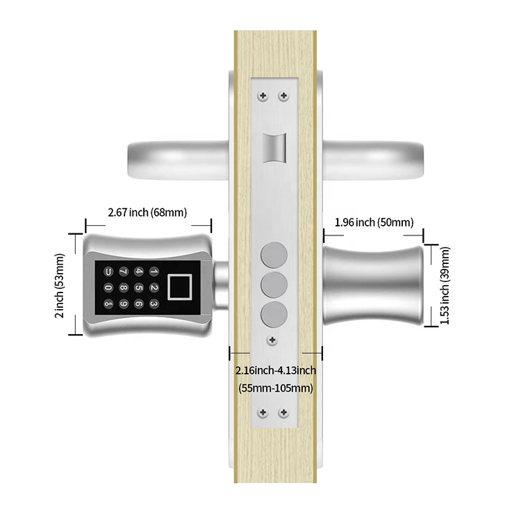 outdoor gate Home Electronic fingerprint handle Digital Password BLE Tuya Door Locks Cylinder Unlock keyless entry  smart lock
