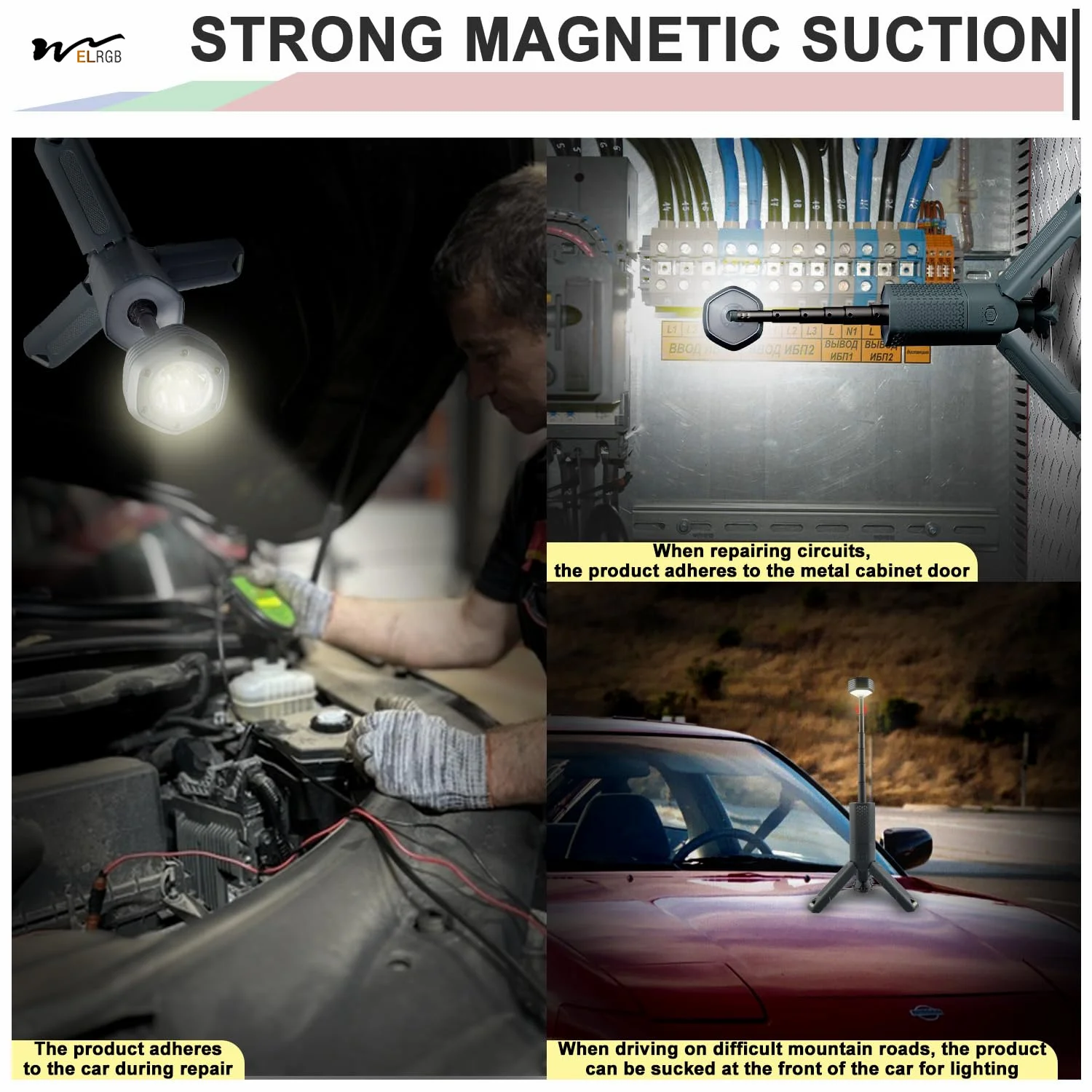 Camping lamp Telescopic and Collapsible Camping Lanterns with 2 Light Sources Mobile Lighting 10000mAh Battery Flash Light
