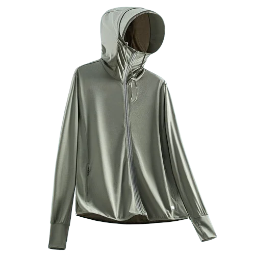 Sunscreen clothing women UPF50 + UV protection ice silk jacket men removable hood