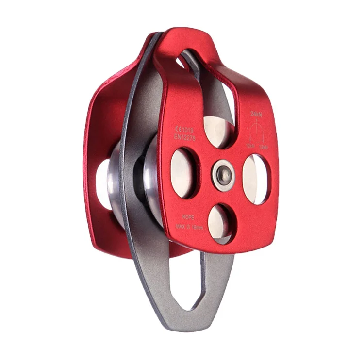 High Quality 24kN Aluminium Rigging Hauling Rescue Arborist Tree Climbing Double Pulley