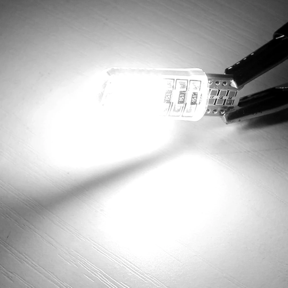 T10 Socket 24 SMD Silica Gel Canbus Led 194 Bulbs 168 W5W 3014-24-smd Car Width Light DC 12V Error Free Auto License Plate Lamp
