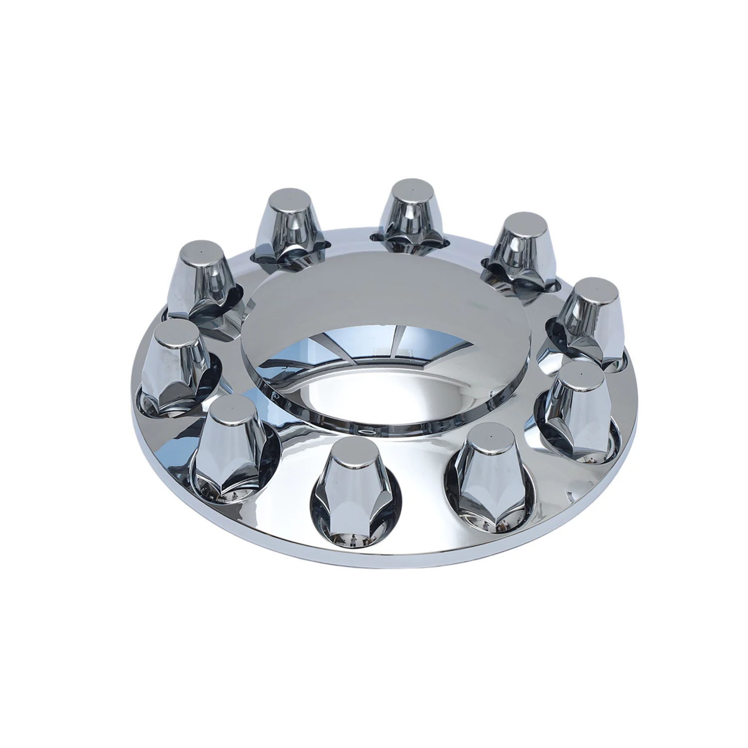 Ninetin Truxpro Standard Chrome ABS Complete Axle Cover Kit Hubcaps with 60 Pieces 33mm Thread on Lug Nut Covers for Semi Trucks