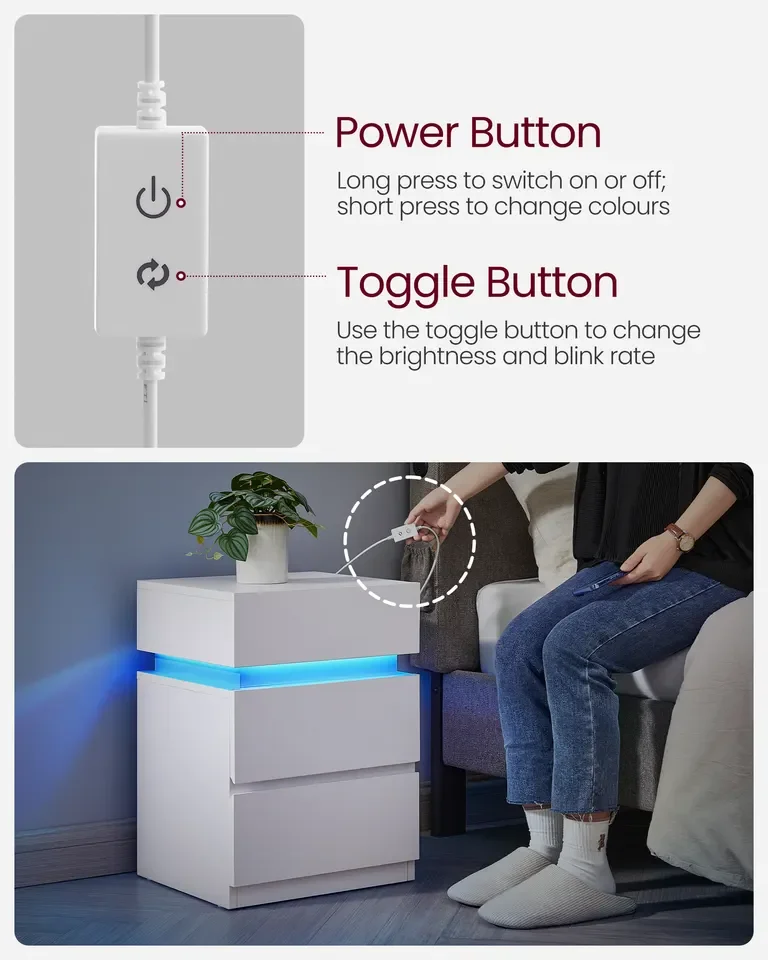 Smart Home Living Room Furniture Adjustable Colorful Storage Sofa Side Table Wood Modern