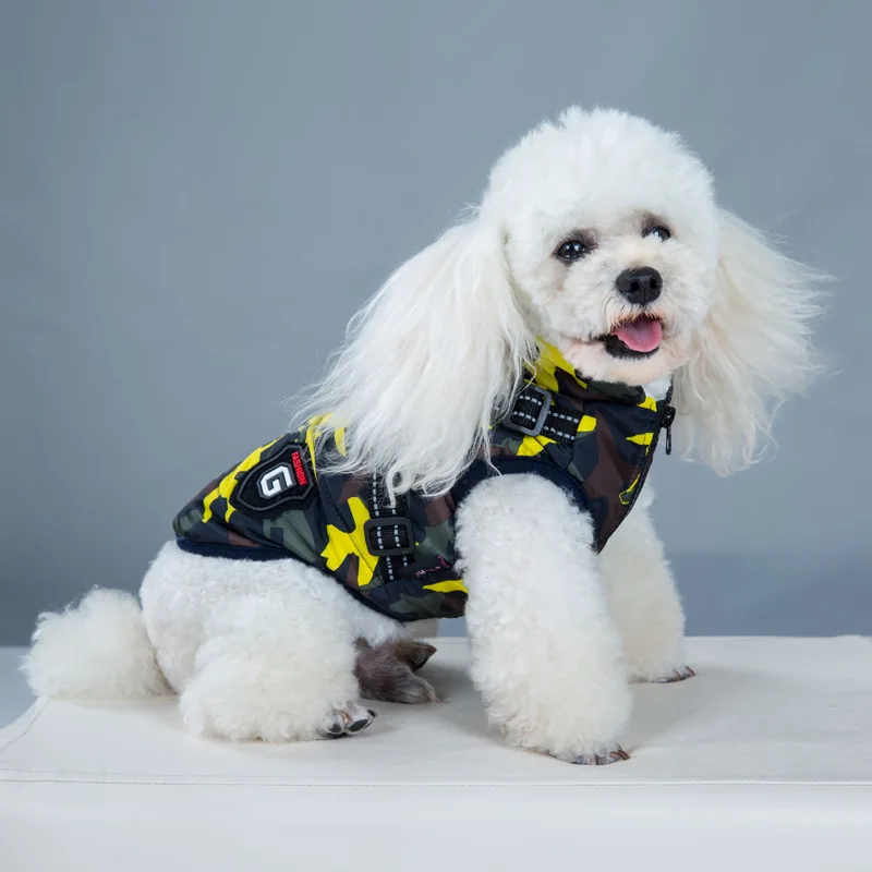 warm vest reflective camouflage dog jacket coat with chest and back traction