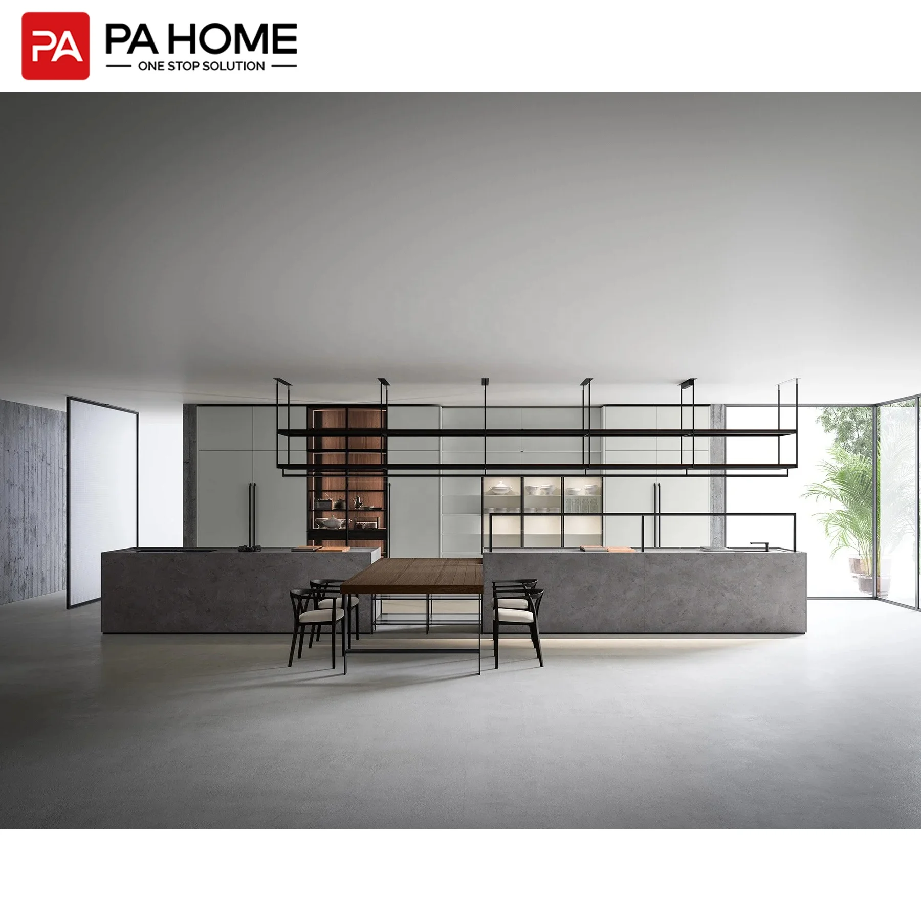 PA Modern Customized Solid Wood Luxury Professional Modular Melamine MDF Kitchen Cabinets Complete Sets