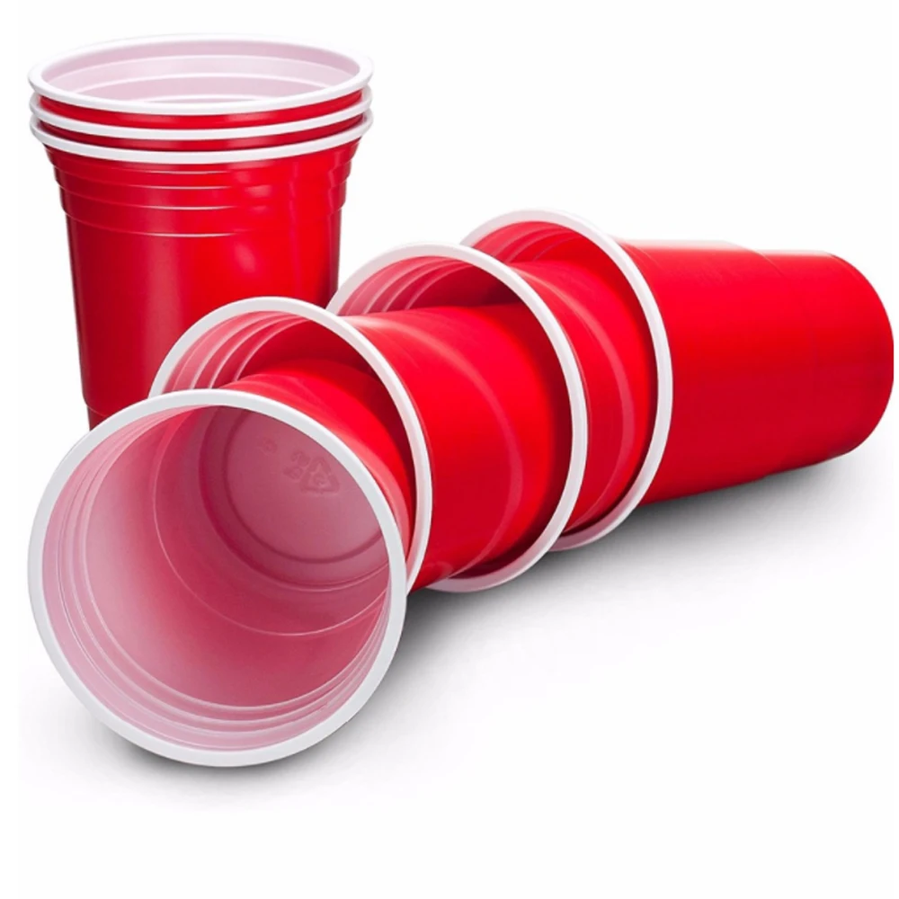 
Custom Print High Quality 300ml Red Solo Disposable Plastic Wine Cup Drinking Water Cups For party and Coffee Shop 