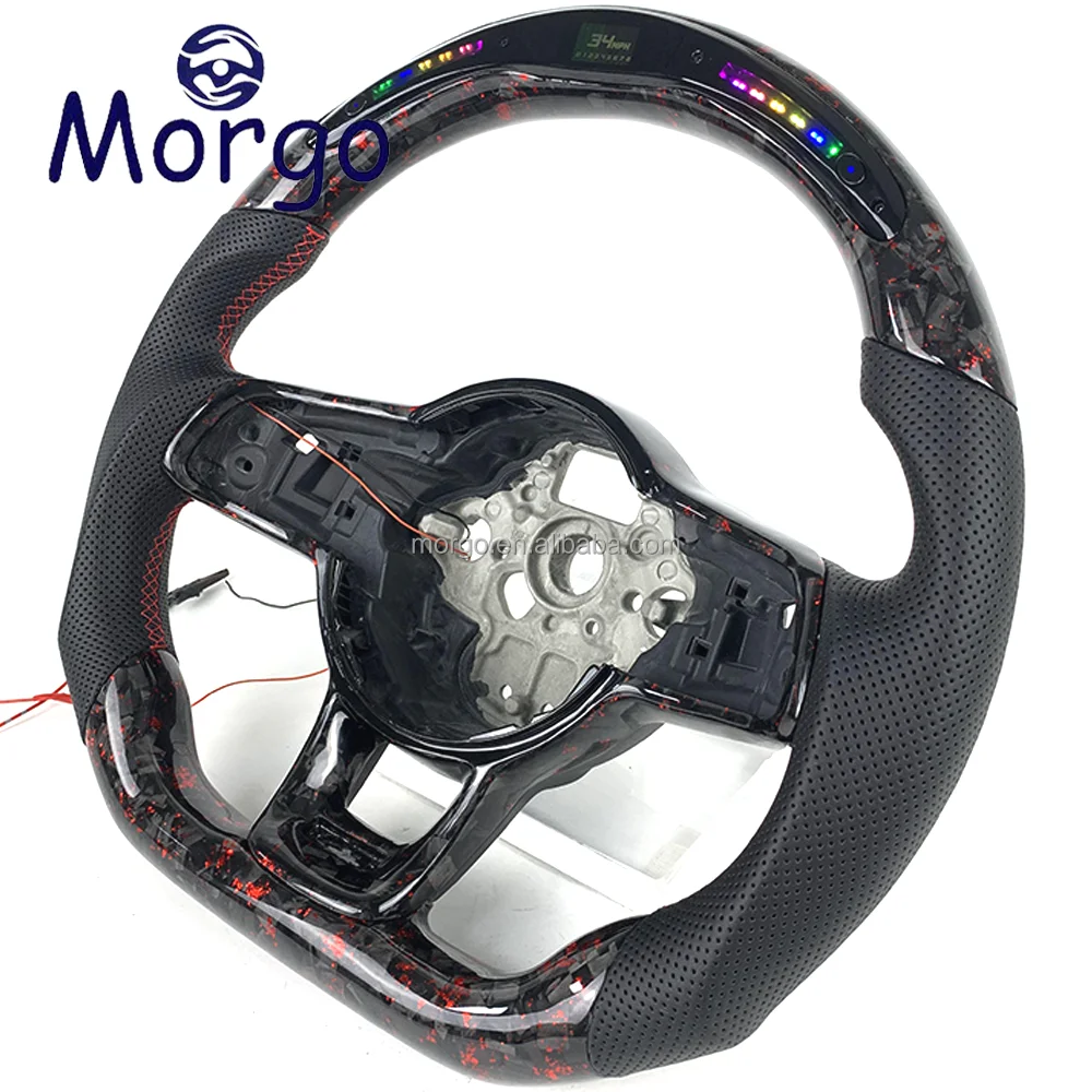 Customized LED Carbon Fiber interior accessories fit for VW Volkswagen Golf MK 5 6 7 8 7.5 6R 7R 8R Gti car steering wheel
