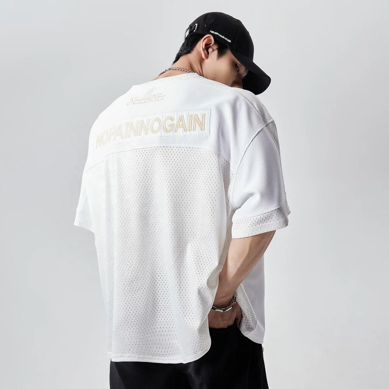 Custom printed mesh shirts for men oversized mesh jersey t shirts loose fit quick dry sports shirts for men tshirt