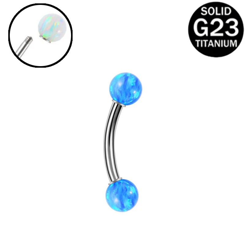 Light Luxury Body Jewelry Australian Gem Male Thread Eyebrow Stud G23 Titanium Ring Fashion Piercing