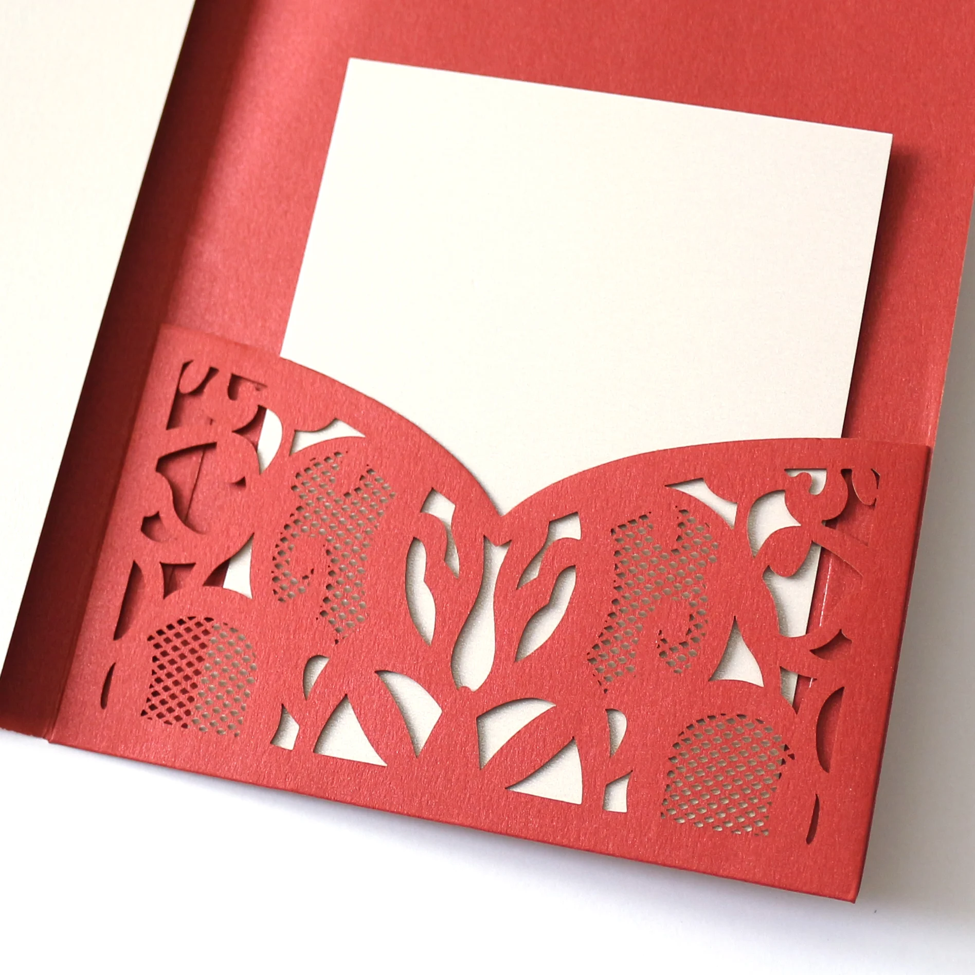 Chinese Style Laser Cut Wedding Invitations Card Pocket with Envelope for Birthday Party Bride Shower Invite