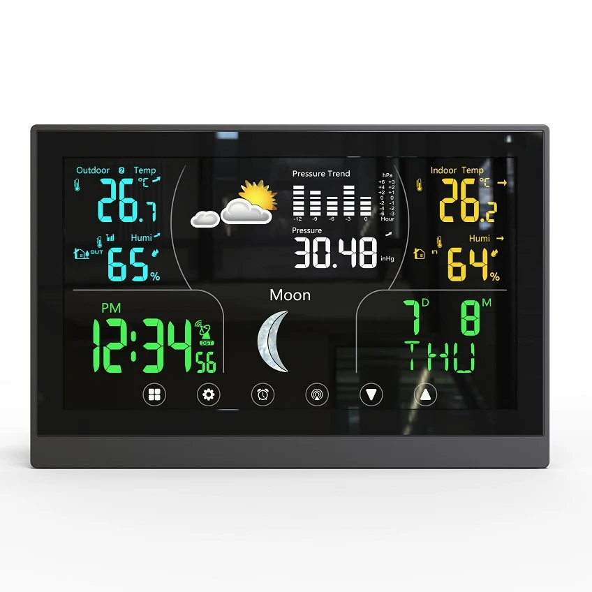 Weather Station Touch Screen Wireless with Color Display Weather Forecast Stations for Sale Australia Electronic Digital Square