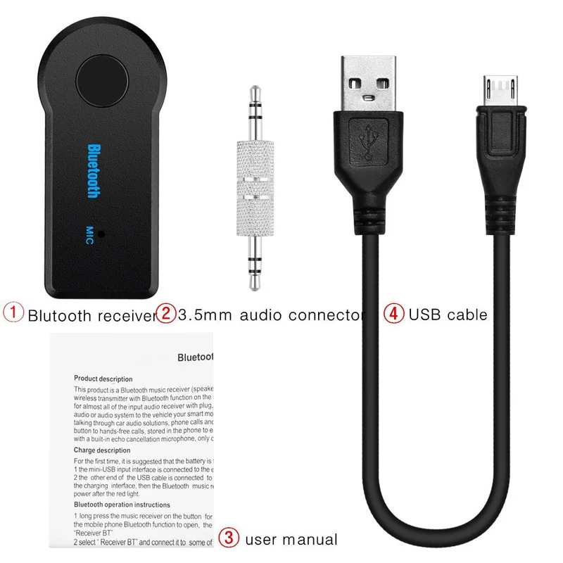 Mini 3.5mm Wireless USB Blue tooth Aux Stereo Audio Music Car Adapter music receiver support wireless blue tooth car kit