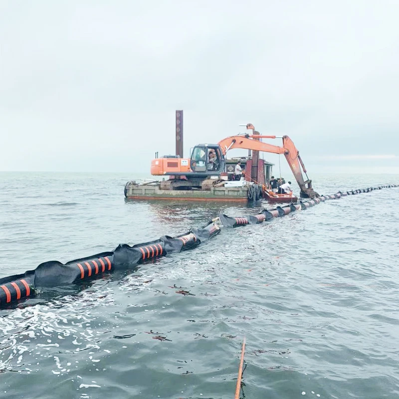 800 H Rubber river floating absorbent solid float rubber spill oil containment boom