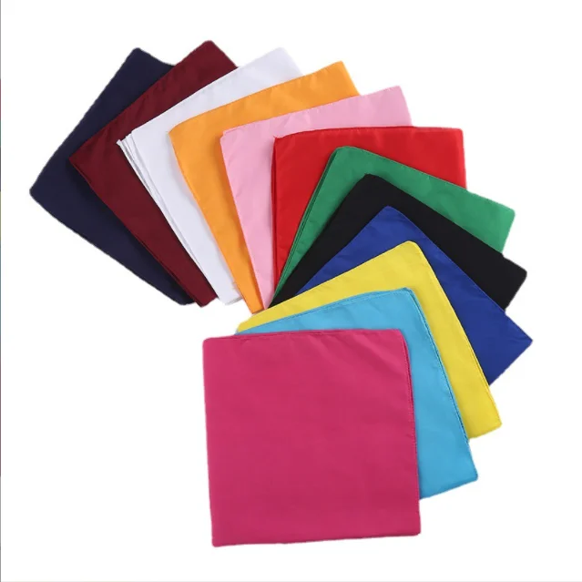 100% Cheap price plain bandana solid color blank customized polyester bandanas in stock