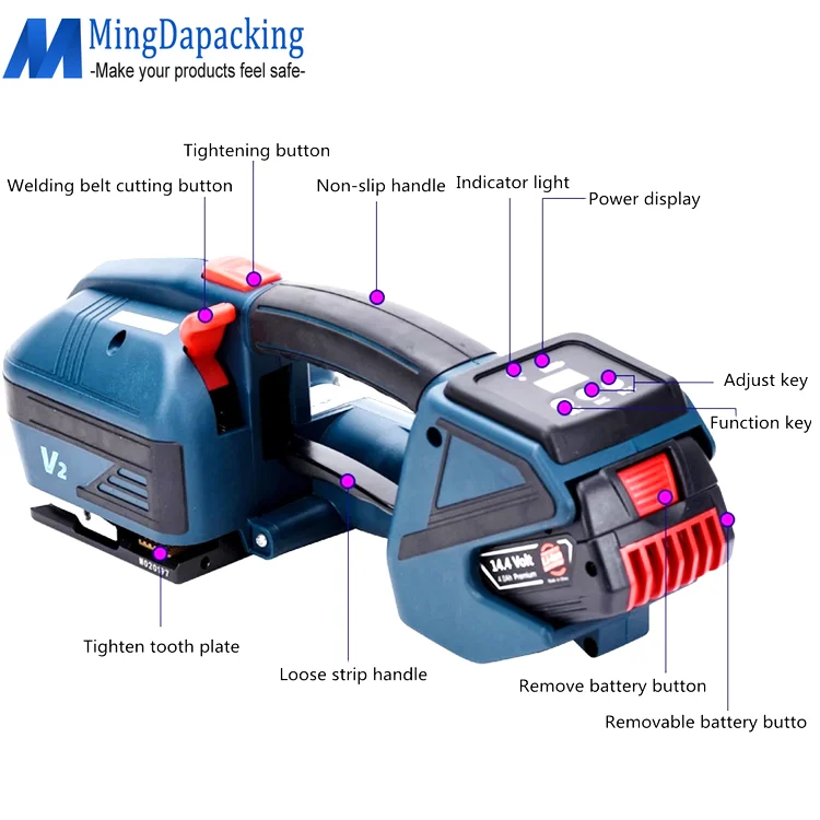 Manual Strip Jumbo Bag Binding Strap Machine Pallet PP/PET Automatic Battery Powered Strapping Machine