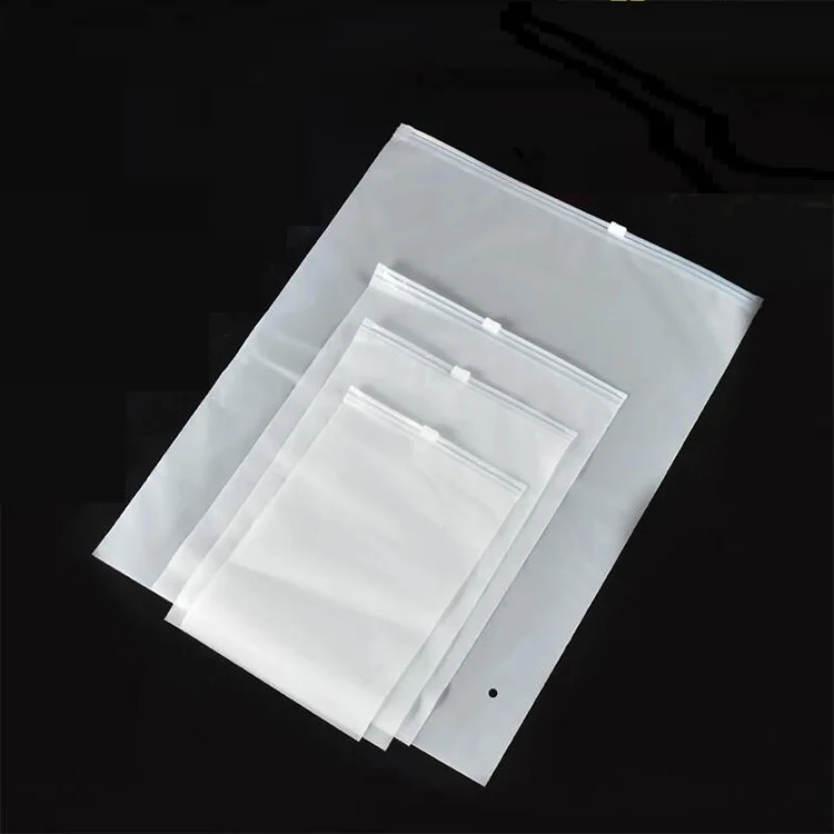 Custom Matte Print PE Zipper Lock Poly Zipper Lock Frosted Plastic Packaging Bag For Clothes