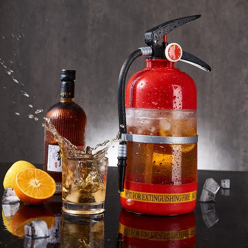 Fire Extinguisher Drinking Portable Barrel Plastic Game Glass Beverage Beer Drink Dispensers for Adults Party