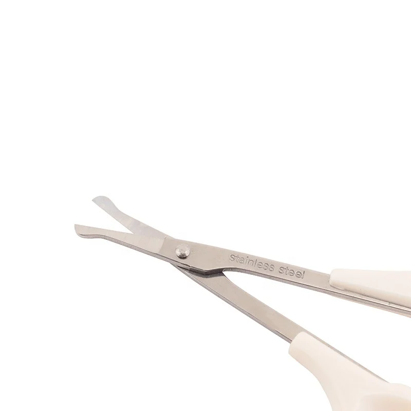 Value Fashion Stainless Steel Round Head Manual Eyebrow Round Nose Hair Safety Scissors Makeup Brush Set