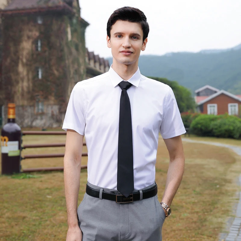 Wholesale China Factory Summer Short Sleeve Workwear Uniform Shirts Unisex Men Shirts