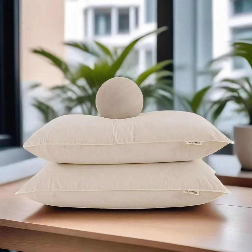 Super comfortable and soft feather pillow core: made of anti-bacterial and anti-mite cotton fabric