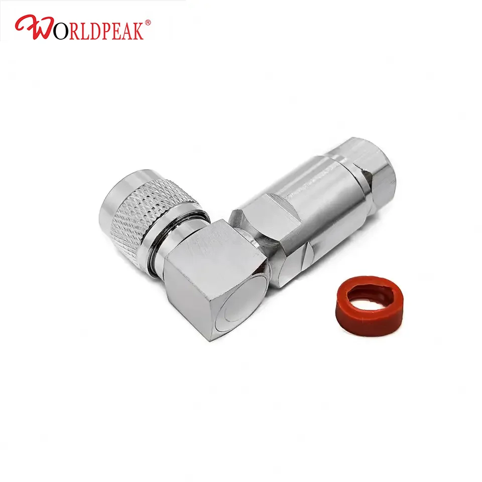 N male plug clamp 90 degree right angle RF connector for sf 1/2 heliax super flexible FSJ4-50B feeder coax cable