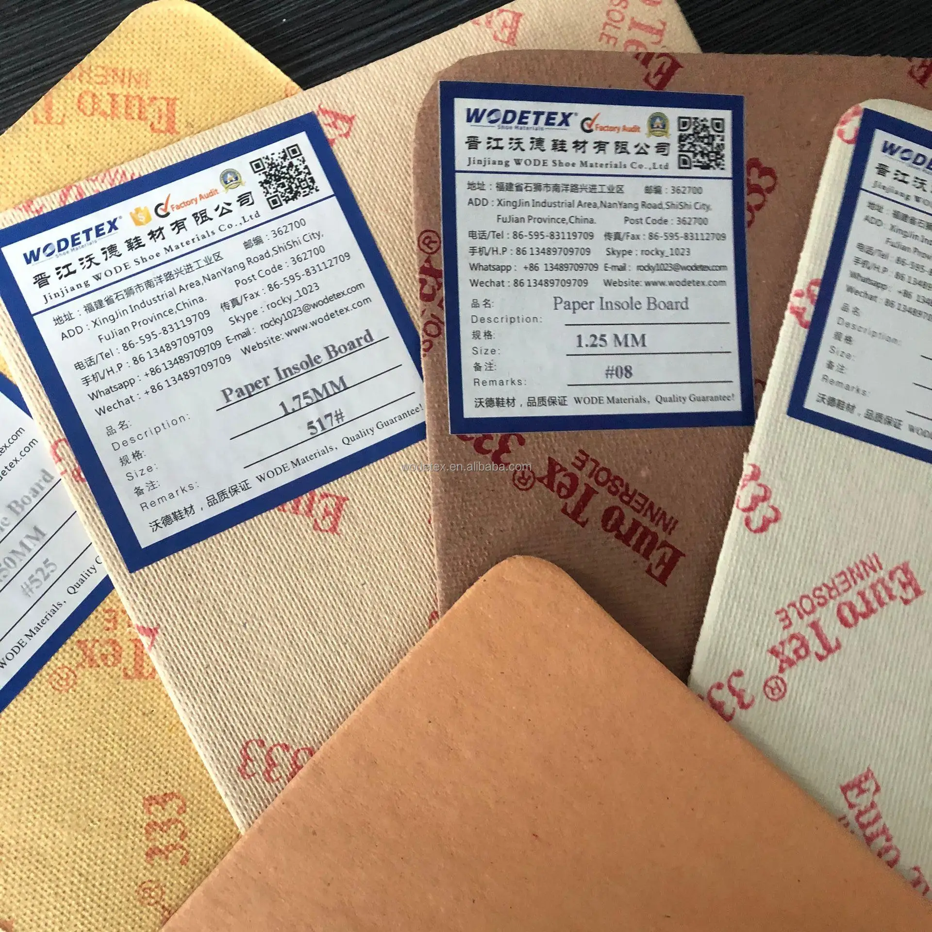 texon insole paper board for shoe making materials