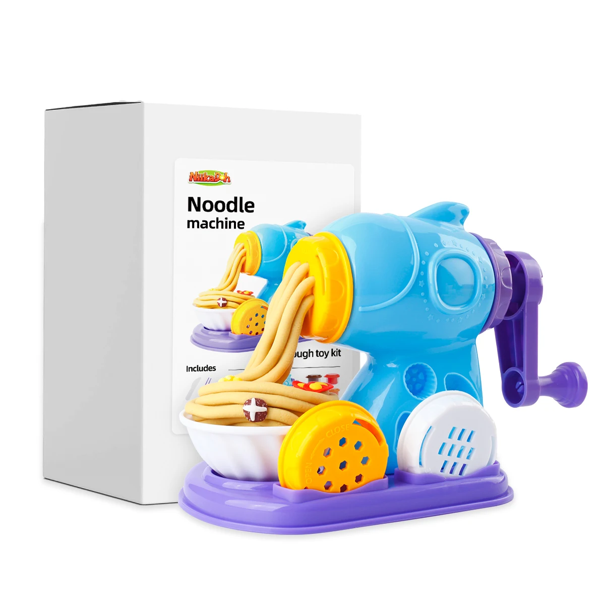 Play Dough Noodle Maker Kids Creative Clay Toy Kitchen Role Play Set Dough Extruder Machine for D