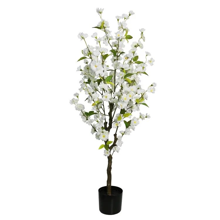 Interior white color 4ft 120cm white flower cherry tree