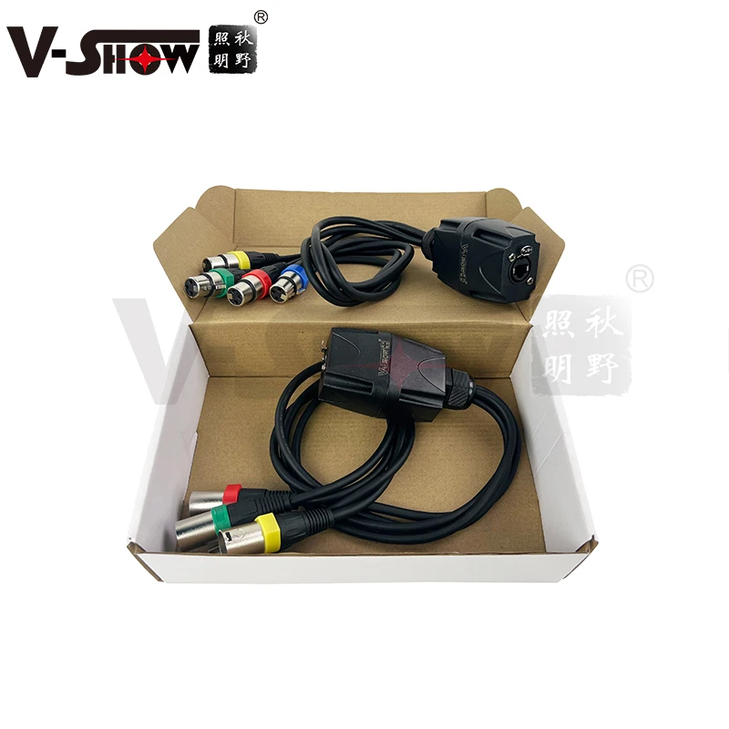 VHSOW RJ04D Shipping From Euro V-Show Adapter DMX-RJ45 Cable splitter RJ45/4 x XLR 3pin male AND female