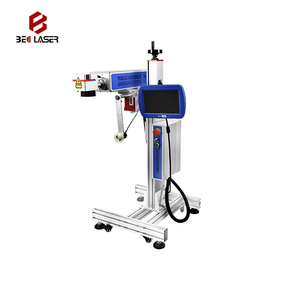 2024 new CO2 flight online laser marking machine mineral water bottle beverage bottle marking pipeline marking