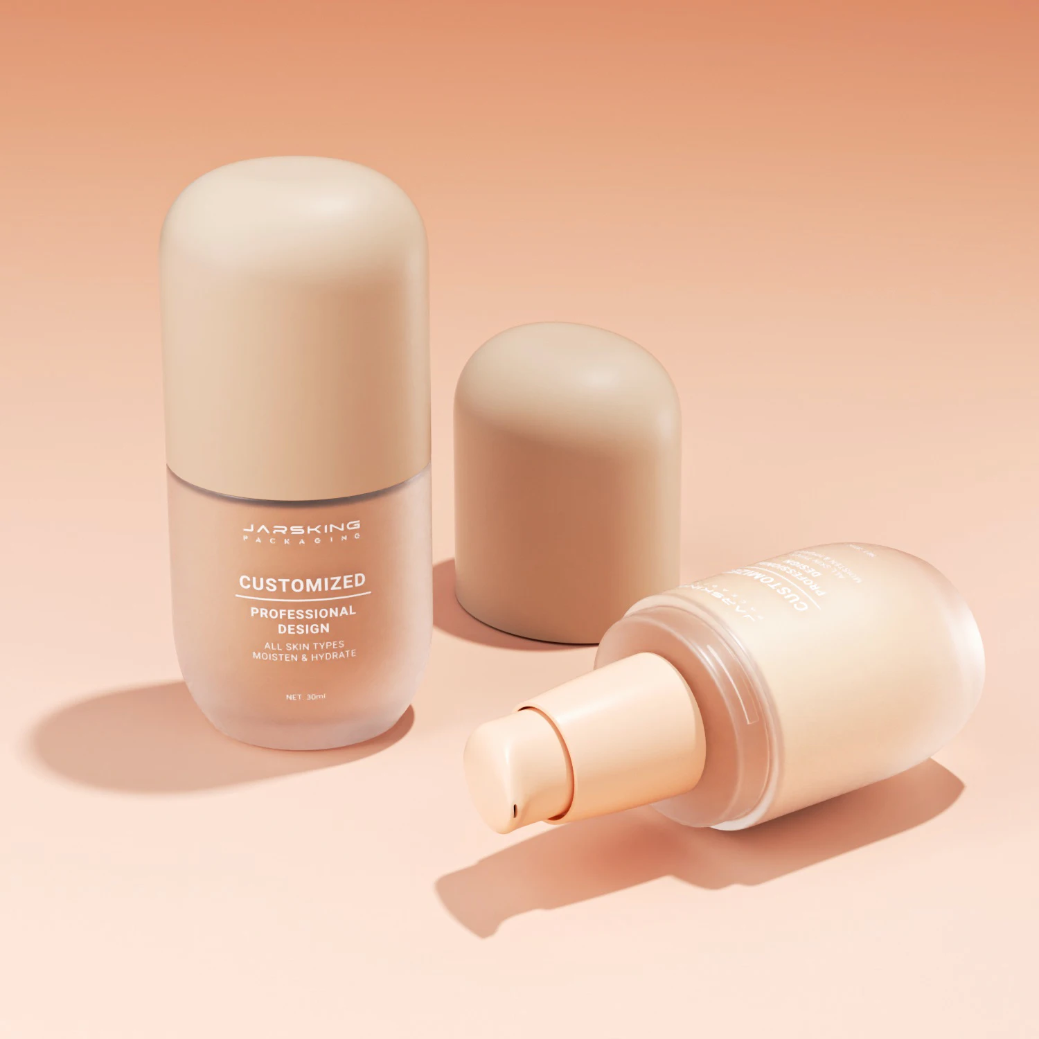 Unique Skin Care Packaging 30ml 1oz Custom Label Logo Empty Luxury Glass Skincare Hair Oil Face Serum Cream Pump Bottle With Box