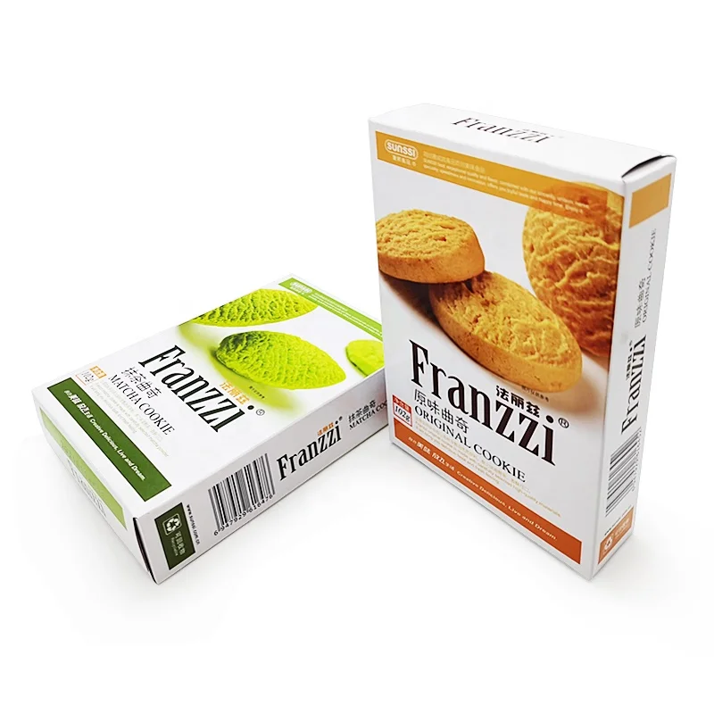 Rectangle Peanut Butter Cookie Box Reeses Puffs Biscuit Package Boxes Packaging Paper Custom Color Printing Food Snack Box