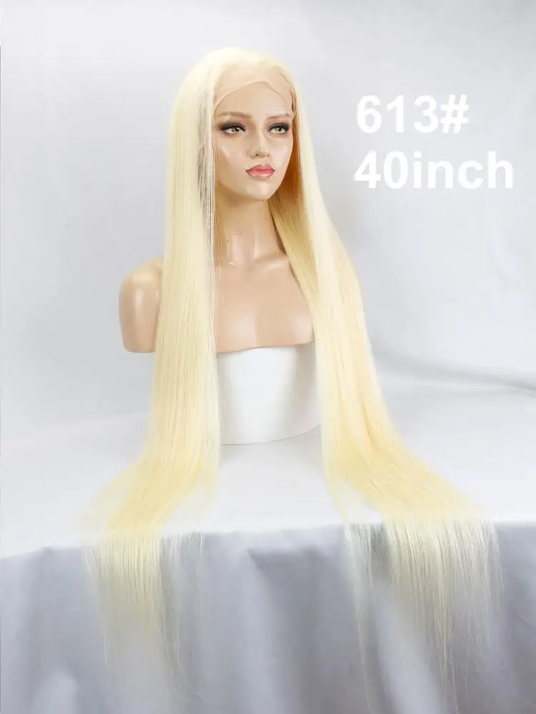  Eseewigs 28 30 34 36 38 40 42 дюйма длинные волосы бразильские натуральные человеческие парики на полной сетке шелковые прямые 613 цветов для женщин